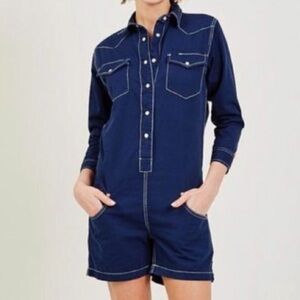 DENIMIST dark wash button down cowboy romper
